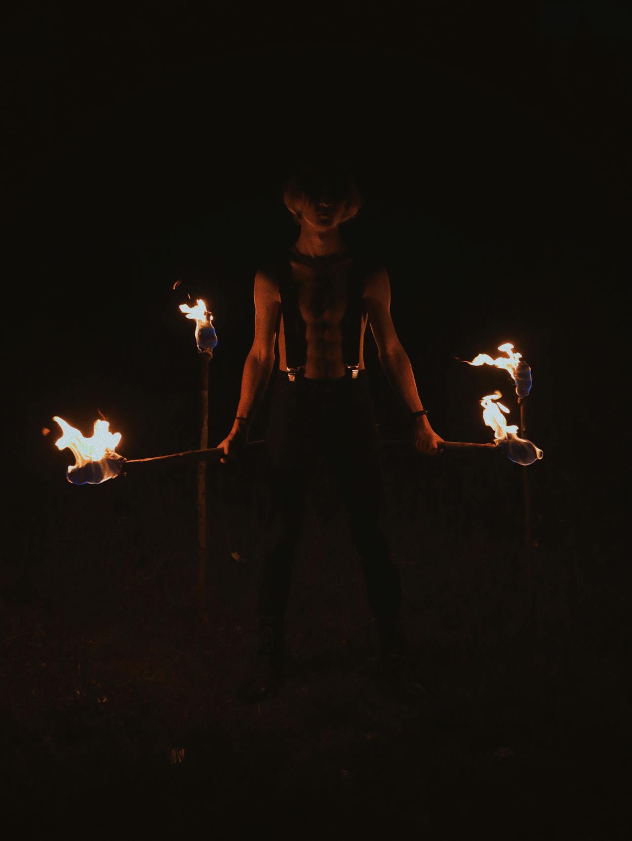 Fire show at Bedouin desert camp Dubai